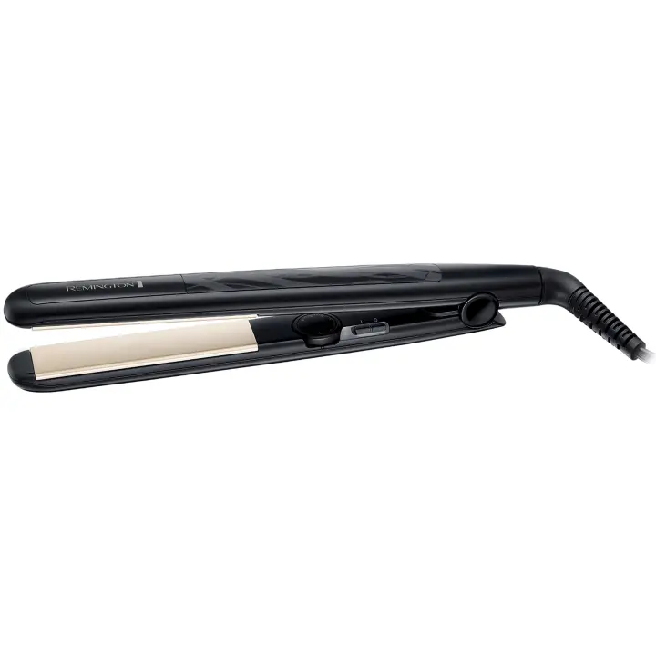 Remington Plancha de pelo Style Edition -  Set de Regalo, Cerámica, Incluye Estuche y Accesorios, Plachas Flotantes Estrechas de 110 mm, Negro - S3505GP - 1
