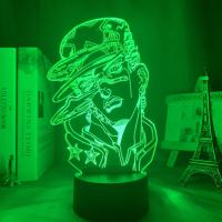 Lámpara Nocturna 3D Anime JoJo Bizarre Adventure Para Decoración De Dormitorio Luz LED Figura Jojo Jotaro Kujo Regalo De Cumpleaños - details 1