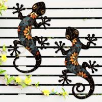 Decoración De Pared En Metal De Geckos Encantadores - 2pcs Ladrillos De Lízanos De Hierro Para Interior Y Exterior Jardín Patio Valla Haga Que Su Hogar Sea Único - details 0