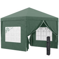 Outsunny Carpa Plegable con 4 Paredes Desmontables 3x3 m Cenador de Jardín Gazebo Impermeable Protección UV y Bolsa de Transporte Pabellón para Recepción Eventos Camping Cerveza - details 0