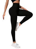 Pantalones Deportivos De Mujer En Color Sólido Cintura Alta Elástica Leggings De Fitness Sin Costuras Ajuste De Cadera - details 4