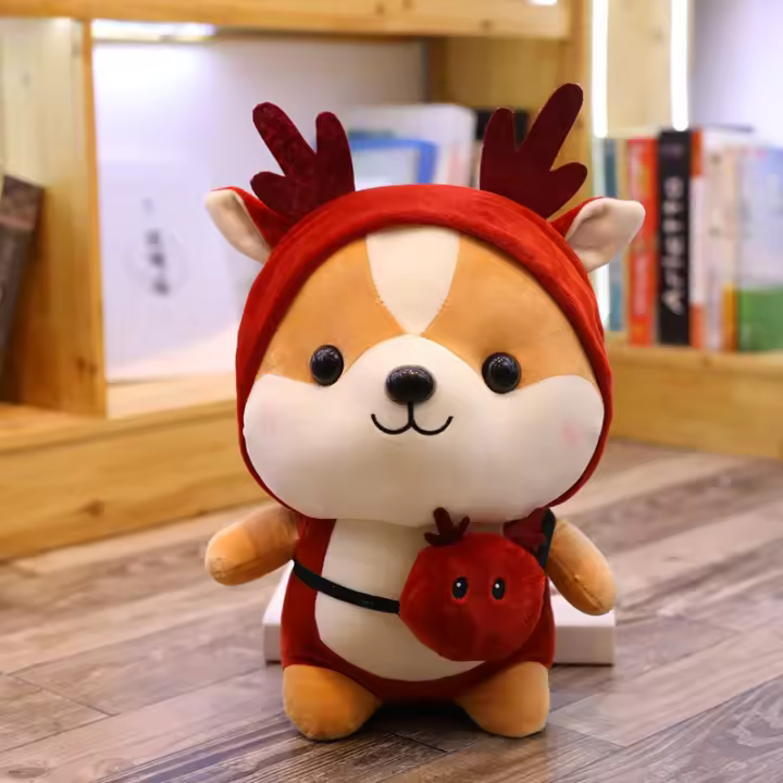 Muñeco De Peluche De 25cm Squirrel Shiba Inu Perro Corgi Cojín Suave Para Niños Regalo De Navidad Kawaii Valentin - 1