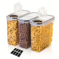 Juego De 3 Contenedores De Almacenamiento Para Cereales Airtight BPA Free Limpieza En Lavavajillas Con Bolígrafo Y Etiquetas Capacidad 2.5L/4L - details 0
