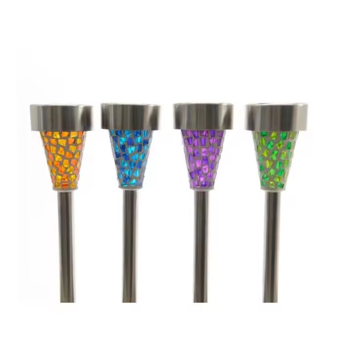 Estaca Solar Mosaico Exterior 39cm - Iluminación Solar para Faroles - 1