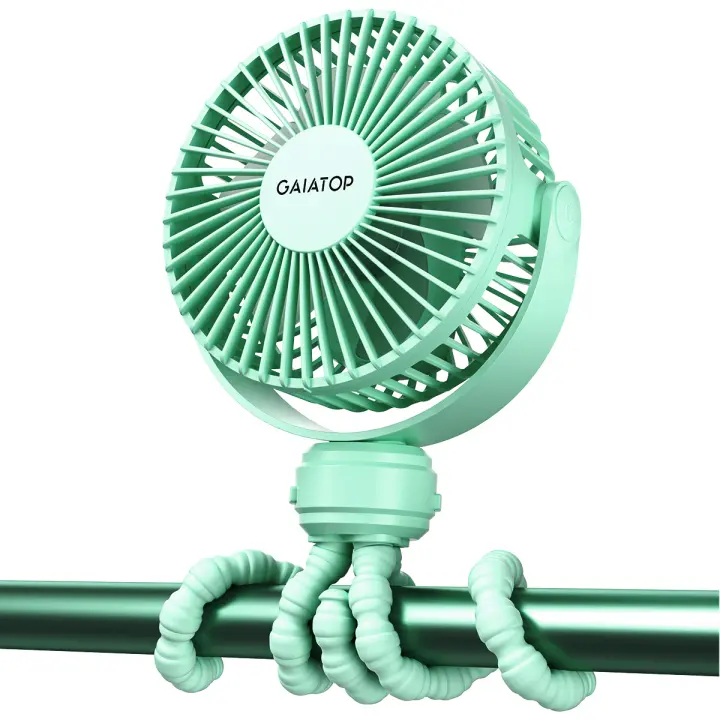 Ventilador De Batería Pequeño Y Portátil Con Tripa Flexible De 360° Y 3 Velocidades Rechargeable Para Asiento De Coche Cuna - 1