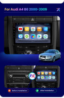 AWESAFE inalámbrico CarPlay Android Auto Radio para Audi A4 B6 B7 2000 2001 2002 2003 2004 2005 2006 2007 2008 2009 coche reproductor multimedia GPS 2 din autoradio volante controles RDS Bluetooth - details 3