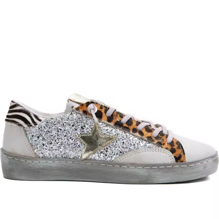 Cetti mujer zapatillas C-1342 SRA aviador-glitter blanco - 1