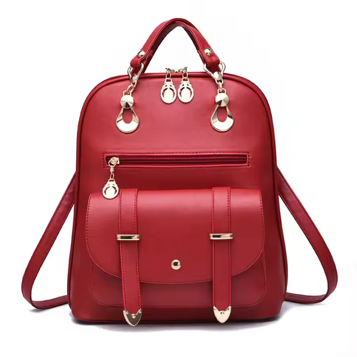 Trendy bags backpacks for women fashionable PU leather dual purpose backpacks women casual schoolbags trendy backpacks women bags fashionable PU leather dual purpose backpacks backpacks - 1