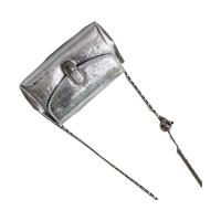 Bolso De Hombro Cruzado De Cuadrado Pequeño Para Mujer En Plata Moda De Trabajo Bolso De Mano Con Cadena De Plata - details 1