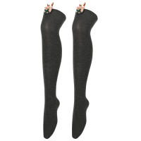 Novena Medias Navideñas Decorativas De Muñeca Calcetines De Pierna Sobre La Rodilla Estampado De Ciervo Y Rayas Para Mujer - details 22