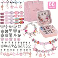 Kit De Manualidades Para Hacer Pulseras Y Collares 68 Piezas Con Encantos De Unicornio Y Sirena Regalo Para Mujer Para Fiesta - details 4