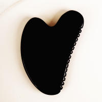 Black Obsidian Gua Sha Facial Herramienta De Cuidado De La Piel Massajeador De Piedra Mineral Natural Para Ojos Cabeza Y Cuerpo - details 4