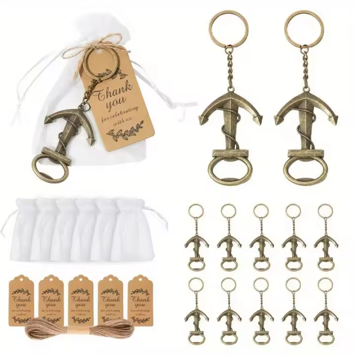 Llave De Anclaje Para Baño De Bebé 10pcs Abrebotellas De Metal Con Bolsas Y Etiquetas Para Fiesta De Baño De Bebé Recuerdos De Fiesta - 1