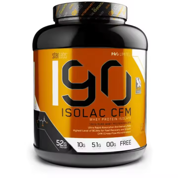 Proteína de Suero Starlabs Nutrition - I90 Isolac CFM 1,81 Kg para Recuperación y Crecimiento Muscular - 1