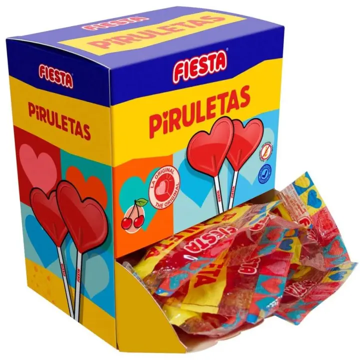 Fiesta Piruletas Corazón Cereza 20 Unds Sin Gluten - 1
