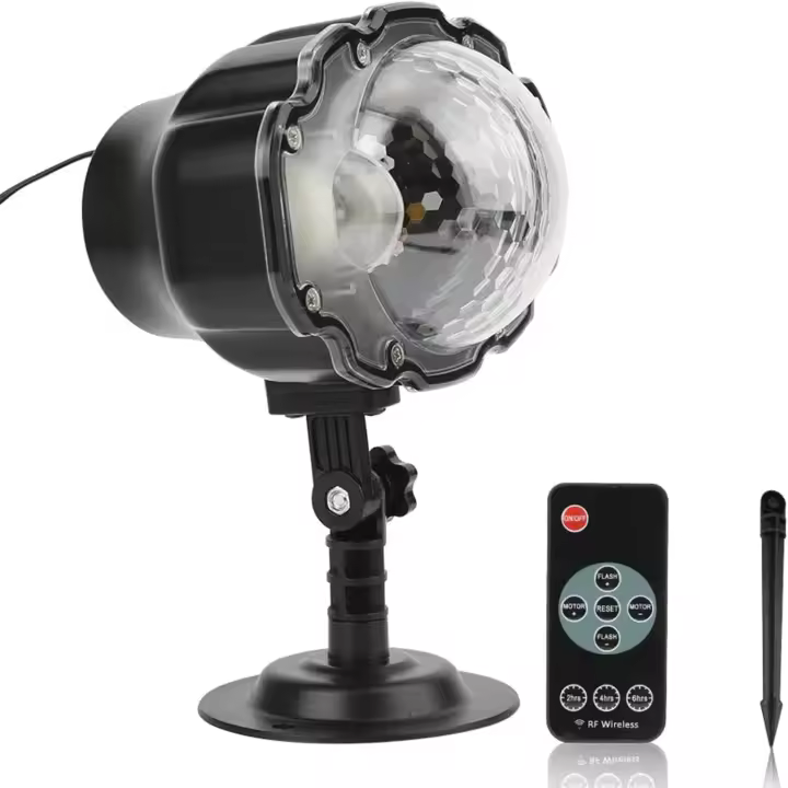 Christmas Projector Light Snowfall LED Projector Waterproof Rotating Snowflake Projection with Remote Control Decoration Projector for Christmas, Halloween Party - 1