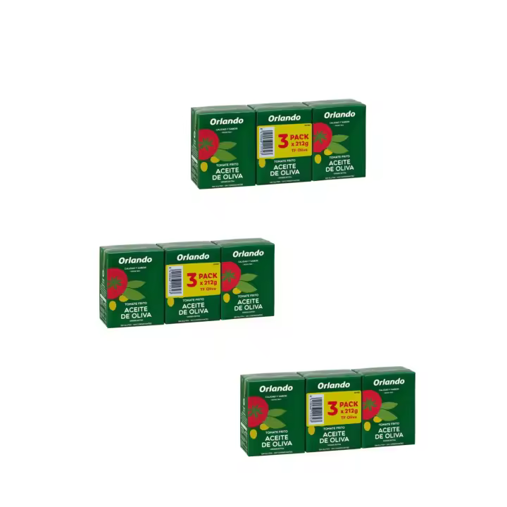 ORLANDO   TOMATE FRITO A.OLI ORLANDO BRIK 212G P-3 X3 PAQUETE 0.636 kilo total - 1