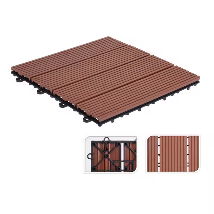 KIT CON 6 BALDOSAS DE PVC 30x30cm PARA TERRAZA - 1