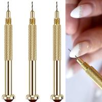 1pc Herramienta De Arte De Uñas Profesional Acero Inoxidable Dorado Con Agujero Para Crear Puntos En Metal Y Hacer Piercings - details 0