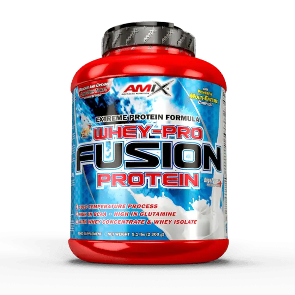 Amix WHEY PRO FUSION 2,3Kg Fresa Proteína Suplemento alimenticio Incremento masa muscular - 1