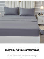 Juego De Cama Sólido 3/4 Piezas Con Sábana Ajustable Y Fundas De Almohada En Microfibra Blanca Y Gris Tamaño Queen King Full Twin - details 5