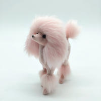 Figura De Perro Poodle Rosa Adorable De 4 Pulgadas Peluche Simulación Juguete Regalo Adorno Decoración Para Hogar Y Oficina - details 9