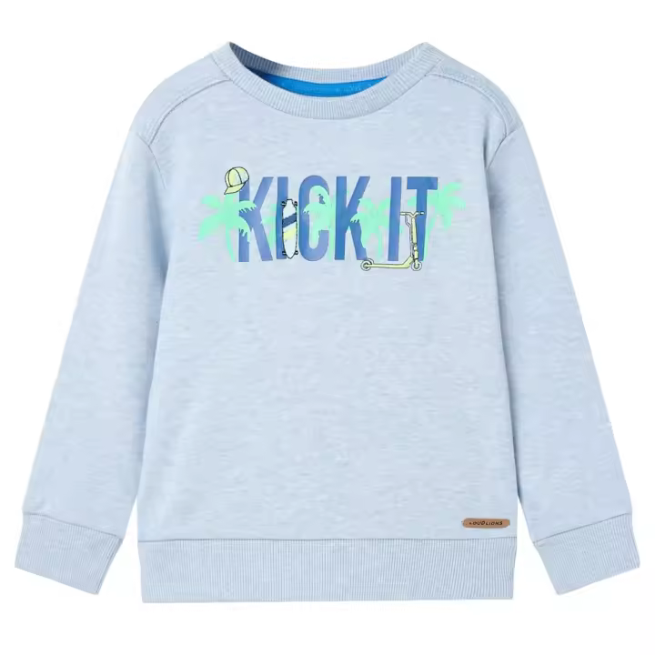 Sudadera para niños azul suave mélange 116 - 1