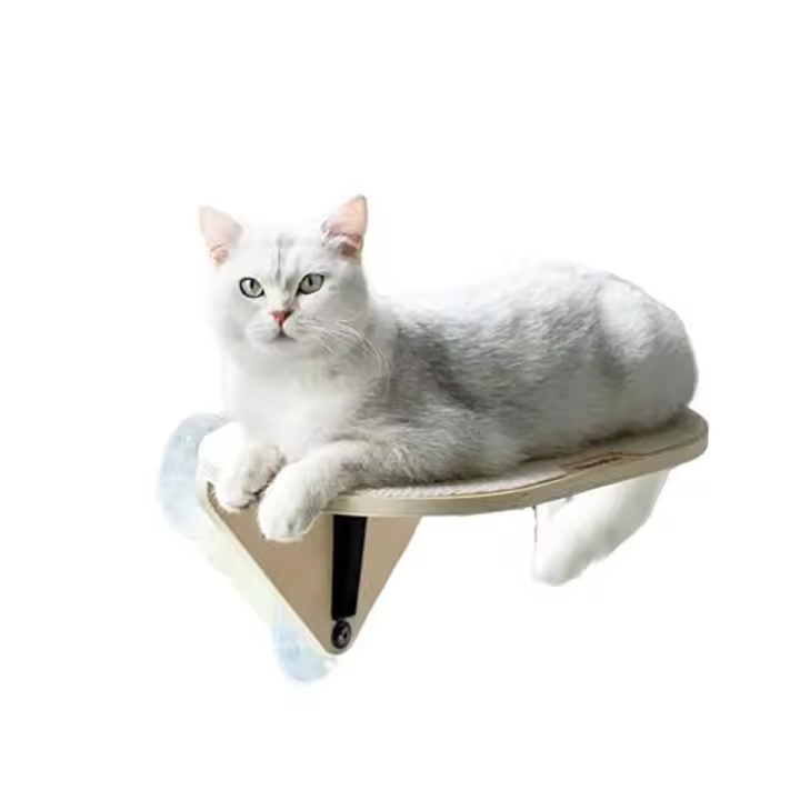 Hamaca de Ventana para Gatos en Madera con Ventosas Extra Fuertes – Cama Elevada Tipo Amaca para Gatos de Interior, Percha Salvaspacio para Dormir al Sol y Observar, Fácil Instalación sin Taladros (42 × 26,5 × 20,9 cm) - 1