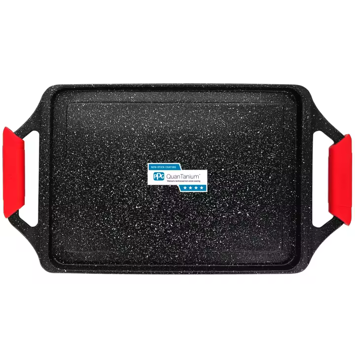 Briebe Black Titanium Plancha Cocina Inducción Asar, Antiadherente Titanio 5 Capas, Aluminio Fundido 43x25cm sin PFOA, , Negro - 1