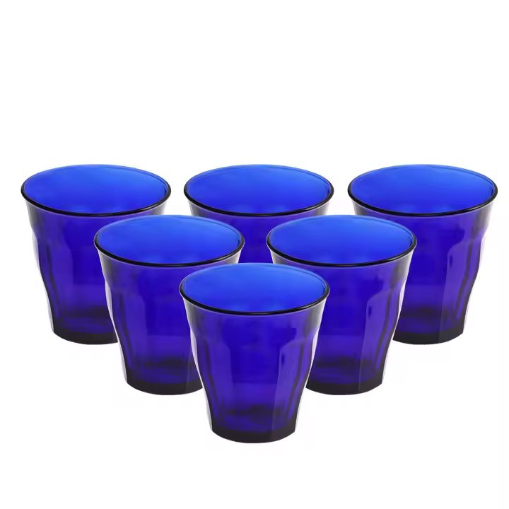 MAXHOME-Set 6 pahare, sticla, albastru inchis, 310 ml, Picardie, Duralex - 1