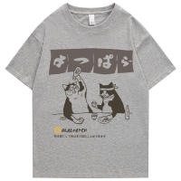 Camiseta De Hombre Estilo Harajuku Japonés Divertida Con Gato Bebido Algodón Verano 2023 Dibujos Animados Camiseta Unisex Hip Hop Tops - details 3
