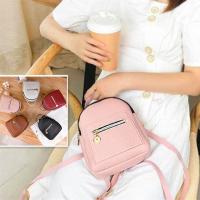 Mochila Mini Para Mujer De Cuero PU Multifuncional Bandolera Pequeña Color Sólido Fresco Bolsa De Hombro Para Teléfono Móvil - details 5