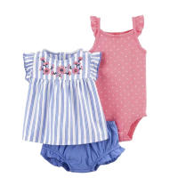Nueva ropa de verano para niñas, pantalones cortos de manga corta, camisetas, trajes de tres piezas. - details 20