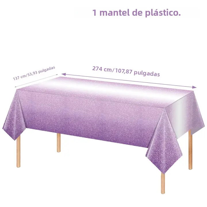 Mantel Desechable De Color Sólido Para Fiesta De Cumpleaños Boda Navidad Rectangular Impermeable Cubierta De Mesa DIY - 1