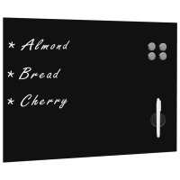 vidaXL Pizarra magnética de pared negra vidrio 80x60 cm en color Negro/Blanco - details 0