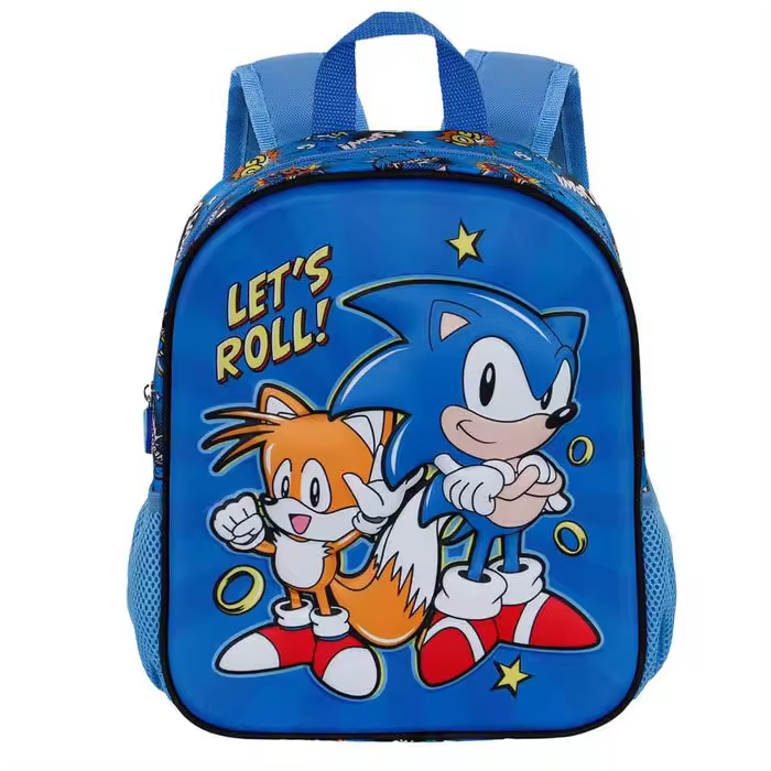 Mochila 3D Lets Roll Sonic The Hedgehog 31cm. Mochila ergonómica con amplio espacio. Diseño resistente y versátil para llevar tus pertenencias con estilo. - 1