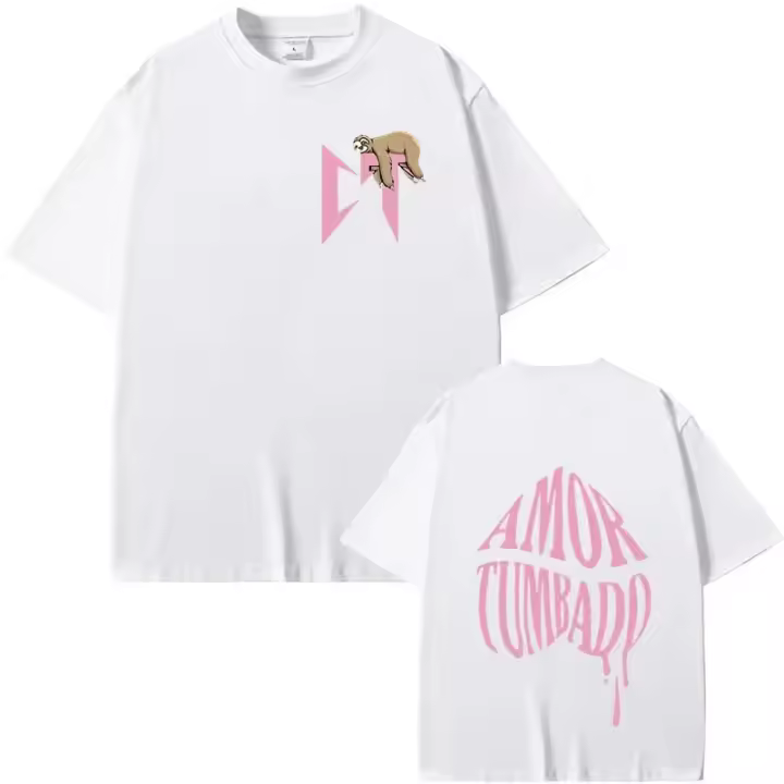 Camiseta Hip Hop Oversize Para Hombre Y Mujer Con Estampado De Sloth En Rosa Pink De Natanael Cano Amor Tumbado Moda Casual Streetwear - 1