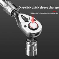 Llave De Eje Ratcheteable Retráctil Y Extensible De 72 Dientes Con Solapa Reversible Y De Lanzamiento Rápido Para 1/4'' 3/8'' 1/2'' Drive - details 4