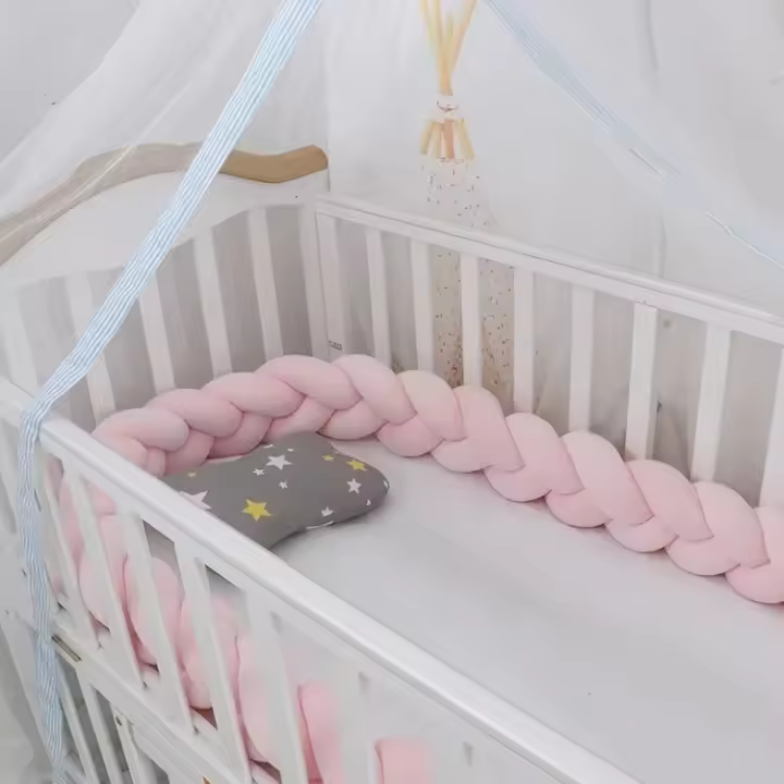 Parachoques atado with nude, Protector de cuna Infantil, almohada de sweatshirt, Asiento anticolisión, decoración de Habitación de Bebé, 1M/2M/3M/4M - 1