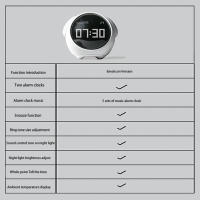 Reloj De Alarma Para Niños Con Luz Nocturna Y Control De Voz Reloj Digital LED Multifuncional Con Expresión Luminosa Y Función De Sonno - details 6