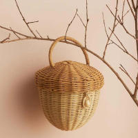 Cesta De Hongo Tejida De Rotura Bohemia Portátil Para Almacenamiento De Juguetes Y Artículos Variados Organizador De Picnic Al Aire Libre Y Vacaciones Material De Paja Ecológico - details 2