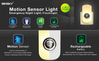Luz Nocturna LED Inteligente Sensk 3 En 1 Con Sensor De Movimiento Y Linterna Recargable Para Habitación De Bebé Y Niños Enchufe EU/US Incluido Luz De Emergencia - details 1