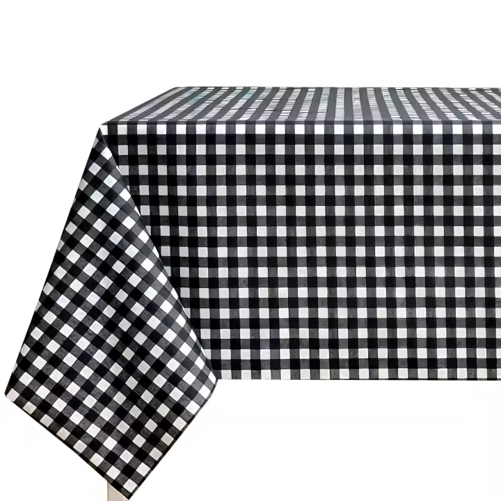 Mantel de tela Antimanchas Vicky para mesa rectangular - Fácil de limpiar, lavable e impermeable - Ideal para hogar interior y exterior- Color Negro - 1