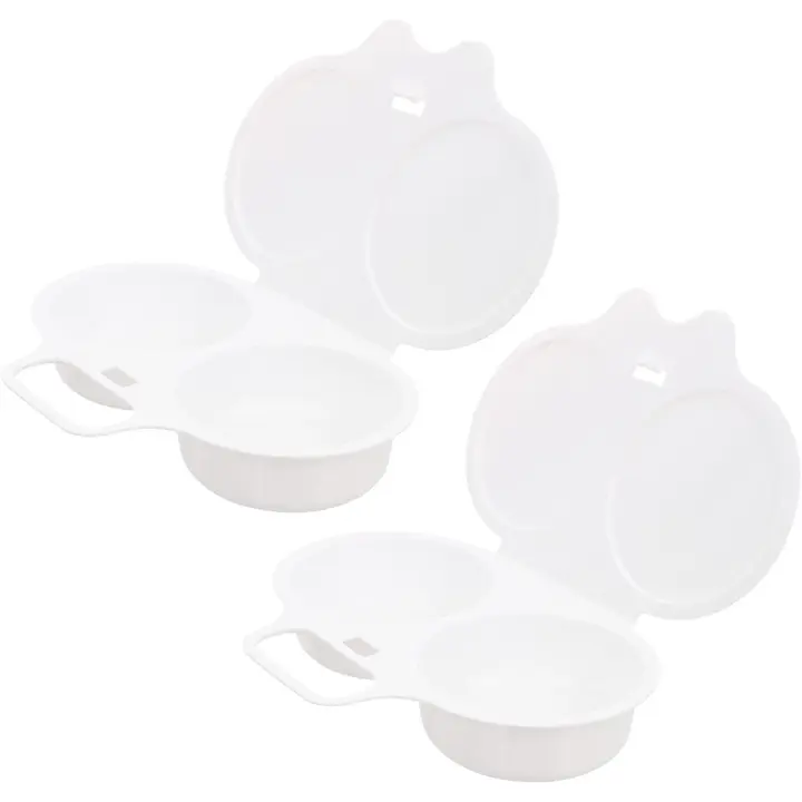 2 unidades microondas huevo vapor huevo moldes cocina horno huevo vapor cocina GADGET (blanco) - 1