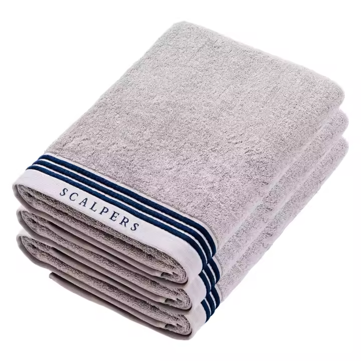 Scalpers Home Set de 3 toallas de ducha, 150x90cm, 100% algodón, 550GSM, gris - 1
