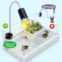 Lámpara para Tortuga, Lámpara de Reptiles y Anfibios con Bombilla de Luz Solar UVA UVB de 50 W y Abrazadera Giratoria de 360 °Adecuada, Halógena, Luz Amarilla - details 0