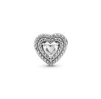 PANDORA Charm Corazón Declaración Plata 925 Amor Brillante Cuentas DIY de Alta Gama - details 0