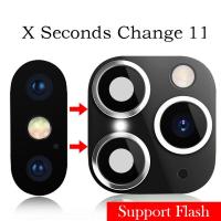 Protector De Pantalla De Vidrio Para iPhone XR X a iPhone 11 pro Max Con Lente De Cámara Falsa Accesorio De Cambio Rápido Para Teléfonos Móviles - details 2