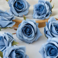 10PCS Flores Artificiales Rosa Silken Para Decoración De Hogar Accesorios De Fiesta Navidad Coronel De Cabeza Muñeca Flor - details 9
