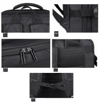 Mochila de viaje cabina Gris, negocios, portátil - tablet 15 pulgadas, puerto USB para batería portátil. - details 3